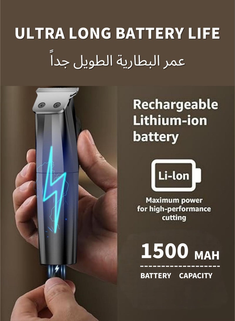 الكهربائية الجسم المقطع للرجال , آلة قطع الشعر مقطع الشعر للرجال , الحلاقة الجسم القابلة لإعادة الشحن , قاطع رأس اللحية القابلة للغسيل , الفضة - Image 5